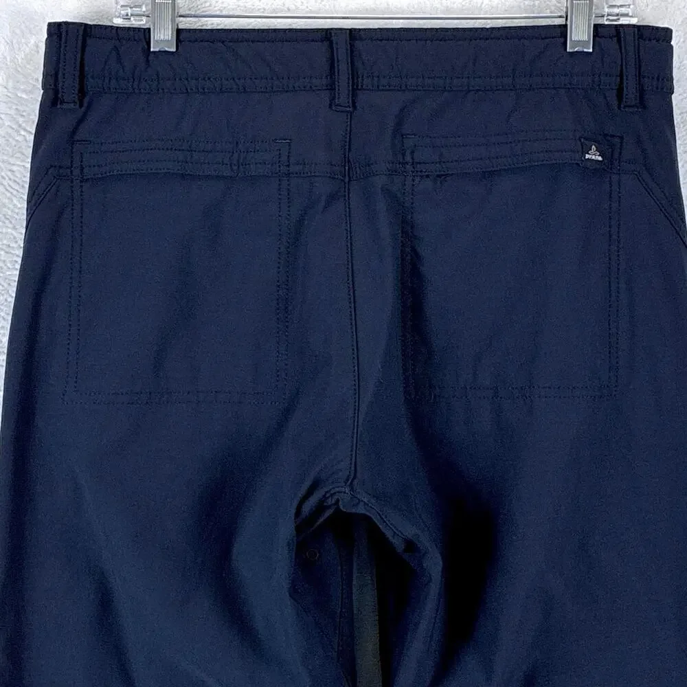 Prana Pants Mens M Black Zion Nylon Stretch Belted Performance Hiking Outdoors